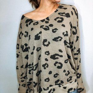 Leopard Knit Top